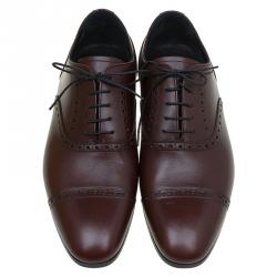 Burberry Brown Brogue Leather Markwell Lace Up Oxfords Size 40