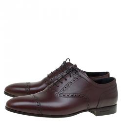 Burberry Brown Brogue Leather Markwell Lace Up Oxfords Size 40