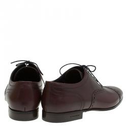 Burberry Brown Brogue Leather Markwell Lace Up Oxfords Size 40