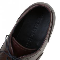 Burberry Brown Brogue Leather Markwell Lace Up Oxfords Size 40