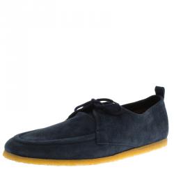 Burberry Navy Blue Suede Tobias Loafers Size 44