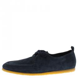Burberry Navy Blue Suede Tobias Loafers Size 44
