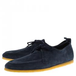 Burberry Navy Blue Suede Tobias Loafers Size 44
