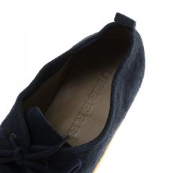 Burberry Navy Blue Suede Tobias Loafers Size 44