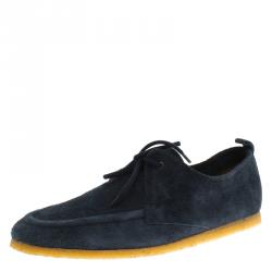 Burberry Navy Blue Suede Tobias Loafers Size 43