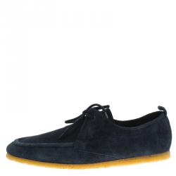 Burberry Navy Blue Suede Tobias Loafers Size 43
