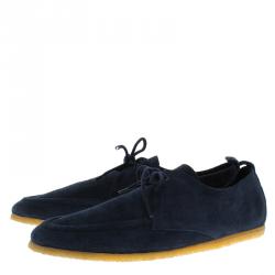 Burberry Prorsum Blue Suede Tobias Loafers Size 46