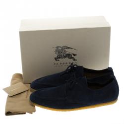 Burberry Prorsum Blue Suede Tobias Loafers Size 46