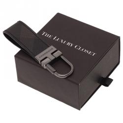 Pre Owned Burberry Black Novacheck Keychain