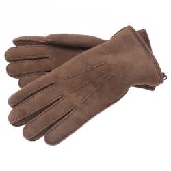 Burberry Brown Shearling Luca Gloves Size 8