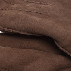 Burberry Brown Shearling Luca Gloves Size 8