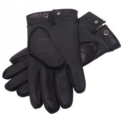 Burberry Black Leather Gloves Size 8.5 