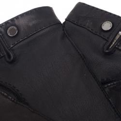 Burberry Black Leather Gloves Size 8.5 