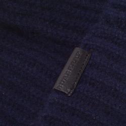 Pre Owned Burberry Navy Blue Cashmere Rib Knit Beanie