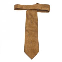 Pre Owned Burberry Beige Silk Printed Tie 