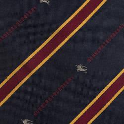 Pre Owned Burberry Blue and Red Striped Silk Tie