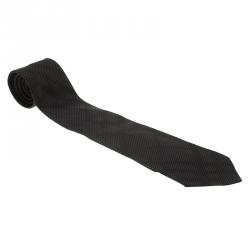 Pre Owned Burberry Grey Novacheck Polka Dot Silk Tie