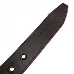 Pre Owned Burberry Red Embossed Leather Belt 90CM