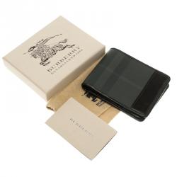 Burberry Dark Grey Smoked Check PVC Bifold Wallet