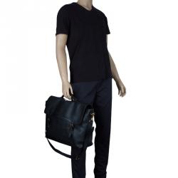 Burberry Black Leather Messenger Bag