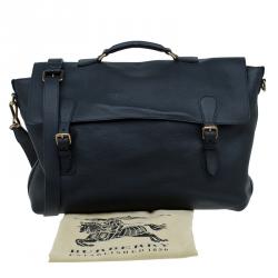 Burberry Black Leather Messenger Bag