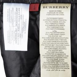 Pre Owned Burberry Sport Grey Fur Hood and Lining Detail Double Breasted Coat L