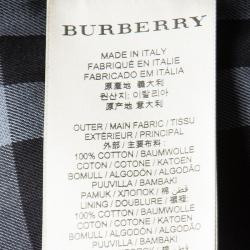 Pre Owned Burberry London Two Tone Leather Trim Detail Double Breasted Belted Trench Coat L