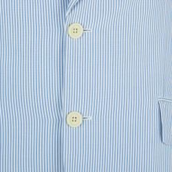 Pre Owned Burberry London Men's White and Light Blue Striped Men's Blazer L
