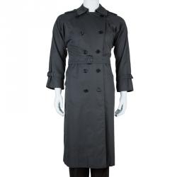 Pre Owned Burberry Prorsum Men's Grey Double-Breasted Trenchcoat S