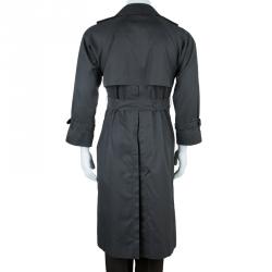 Pre Owned Burberry Prorsum Men's Grey Double-Breasted Trenchcoat S