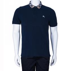 Pre Owned Burberry Men's Navy Blue Polo Shirt L
