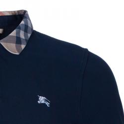 Pre Owned Burberry Men's Navy Blue Polo Shirt L