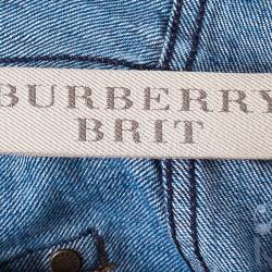 مملوكة مسبقًا Burberry Men's Blue Distressed Denim Jeans S/M
