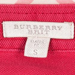 Pre Owned Burberry Men's Red Cotton Polo Shirt S