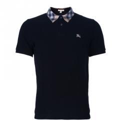 Pre Owned Burberry Men's Black Cotton Polo Shirt M