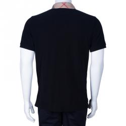 Pre Owned Burberry Men's Black Cotton Polo Shirt M
