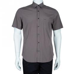 Pre Owned Burberry Brit Men's Grey Short Sleeve Shirt L
