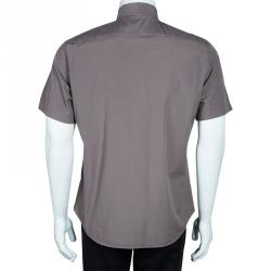 Pre Owned Burberry Brit Men's Grey Short Sleeve Shirt L