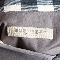 Pre Owned Burberry Brit Men's Grey Short Sleeve Shirt L