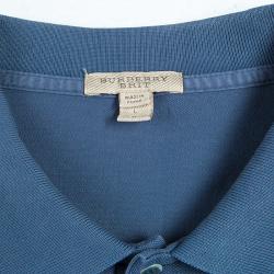 Pre Owned Burberry Brit Men's Blue Polo Shirt L