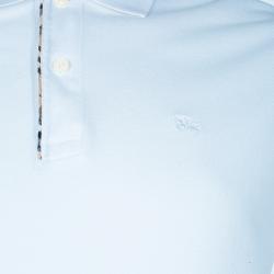 مملوكة مسبقًا تيشيرت بولو بربري أبيض للرجال S