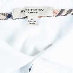 مملوكة مسبقًا تيشيرت بولو بربري أبيض للرجال S