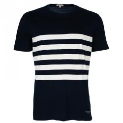 Pre Owned تيشيرت بربري بريت مخطط للرجال XL