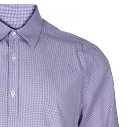 Pre Owned قميص بربري بنفسجي كاروه للرجال L