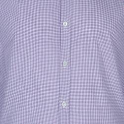 Pre Owned قميص بربري بنفسجي كاروه للرجال L