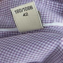 Pre Owned قميص بربري بنفسجي كاروه للرجال L