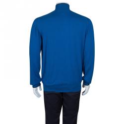 Pre Owned سويتر بربري بأكمام طويلة تريكو أزرق L