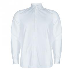 Pre Owned قميص بربري أبيض بأكمام طويلة M