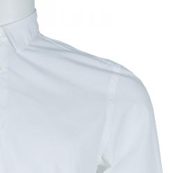 Pre Owned قميص بربري أبيض بأكمام طويلة M