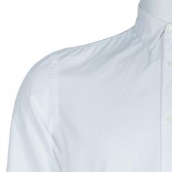 Pre Owned قميص بربري أبيض بأكمام طويلة M